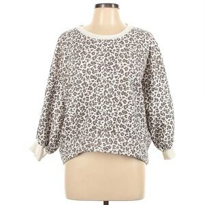 Abercrombie & Fitch Soft AF Collection Leopard Print Crew Neck 3/4 Sleeve